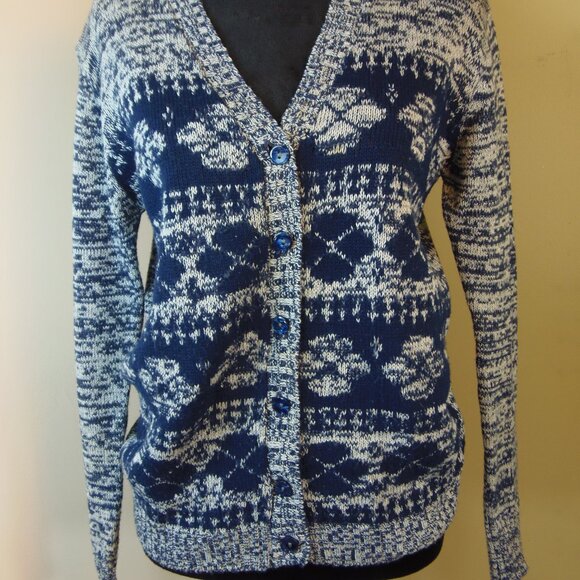 Vintage The Villager Fair Isle Nordic Style SZ LG Cardigan - Picture 1 of 8